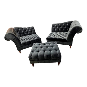 Vintage Chesterfield Style 3 Piece Lounge Set by Bernhardt Salon Interiors Newly Reupholstered