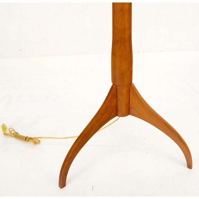 Shaker Turned Solid Cherry Floor Lamp For Sale - Image 11 of 12