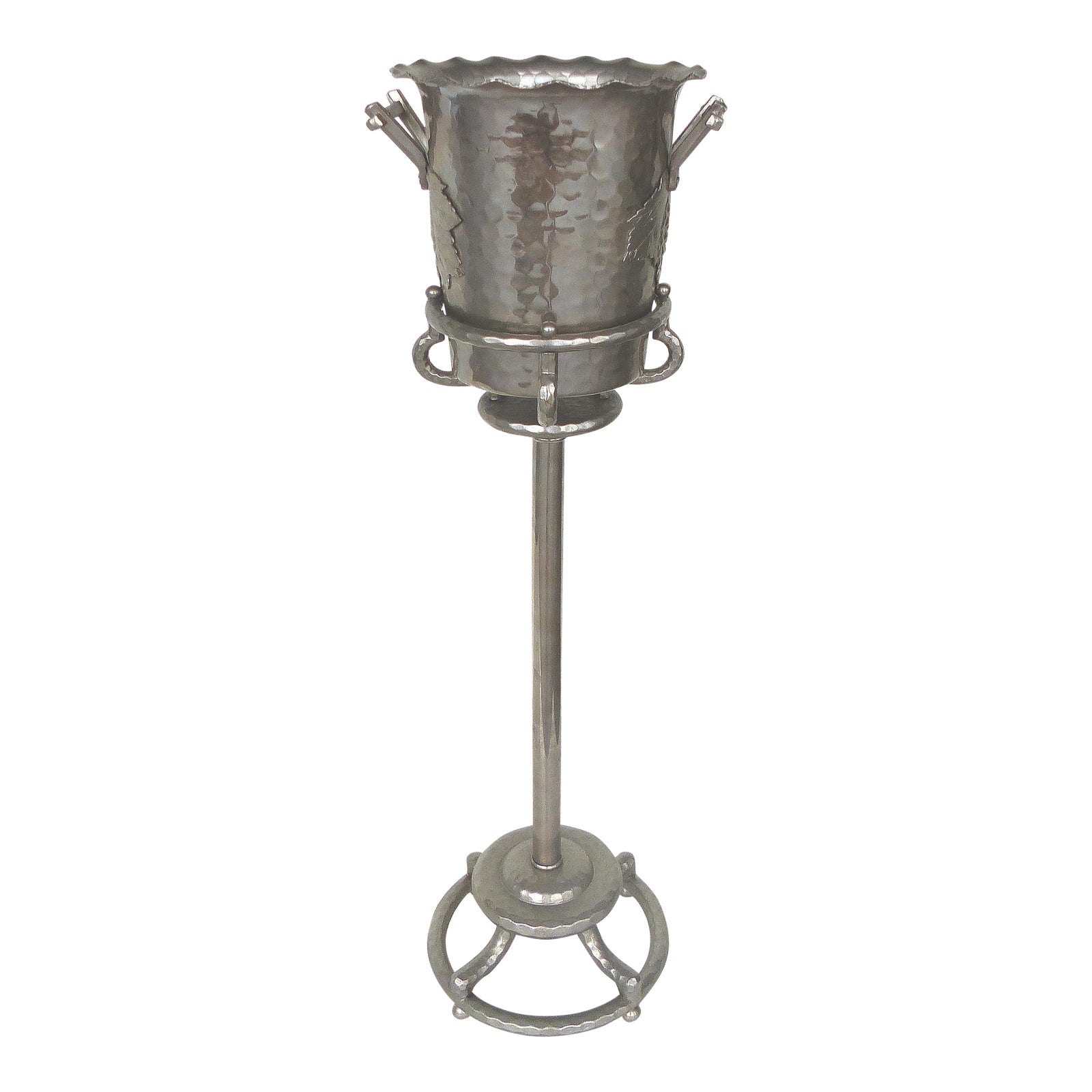 1940's Aluminum Champagne Bucket Stand Chairish