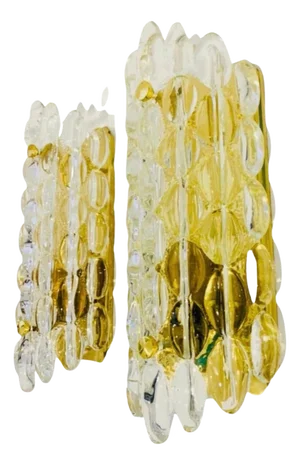 Pair of Carl Fagerland Orrefors Crystal Wall Lights