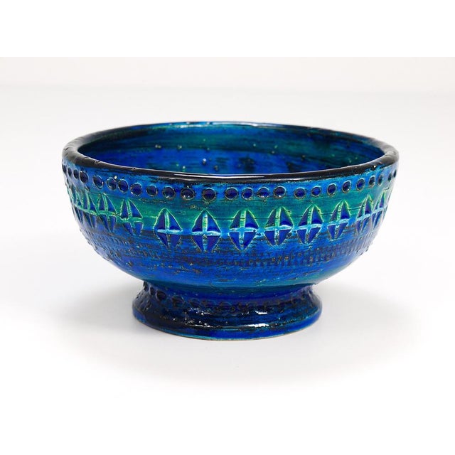 Bitossi Mid-Century Rimini Blue Glazed Candleholder Bowl attributed to Bitossi for Bitossi, 1950s For Sale - Image 4 of 14