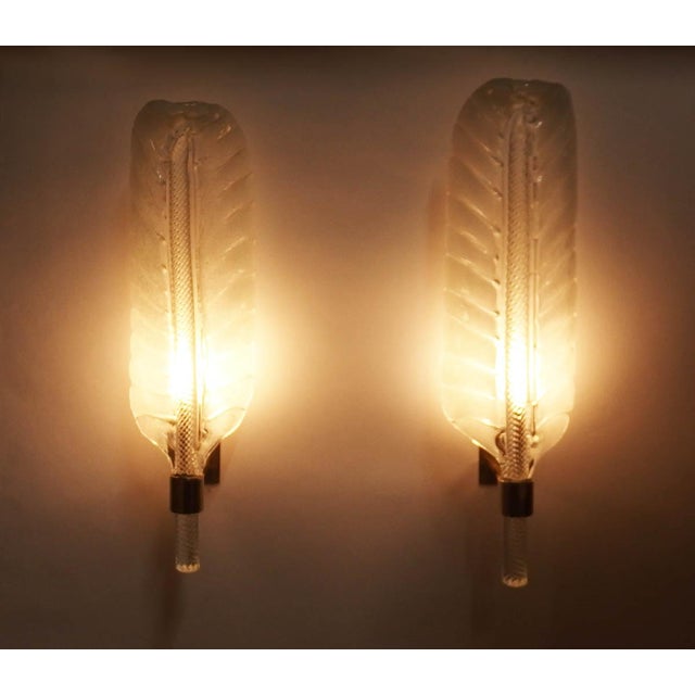 Glass Wall Sconces attributed to Andrea Arbus for Veronese, 1960s, Set of 2 For Sale - Image 14 of 15