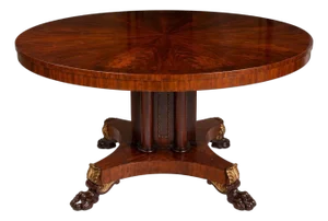 Late 19th Century English Flame Mahogany Pedestal Dining Table