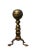 Brass Antique Brass Ball Finial Fireplace Andirons Fire Dogs Pair Early 1900s For Sale - Image 8 of 18