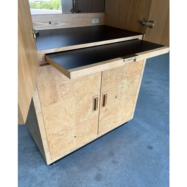 Henredon Scene Two Burlwood Dry Bar Cabinet For Sale - Image 9 of 15