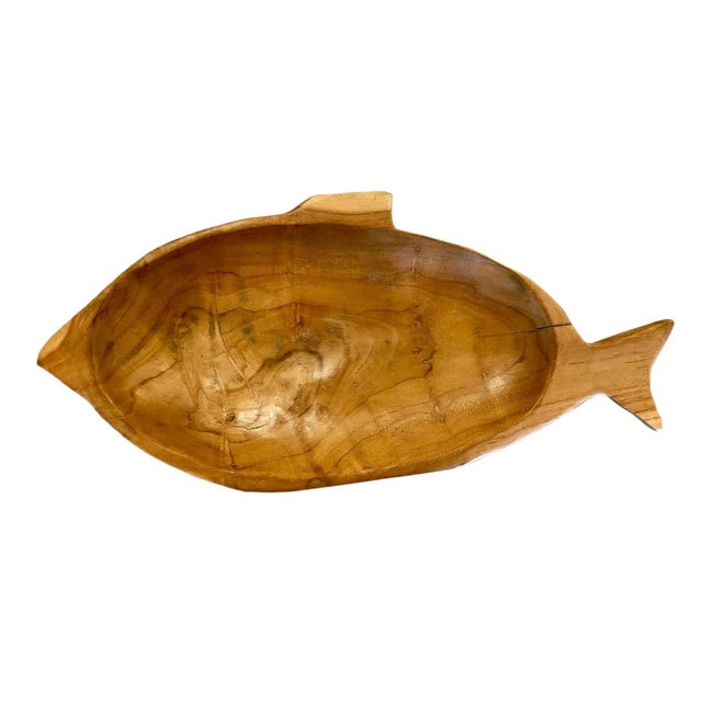 Wood Coastal Teak Wood Fish Bowl For Sale - Image 7 of 9