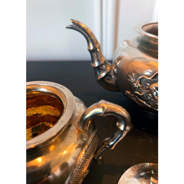 Early 20th Century Chinese Export Silver Tea Set with Original Box Zee Wo - 4 pcs For Sale - Image 14 of 16