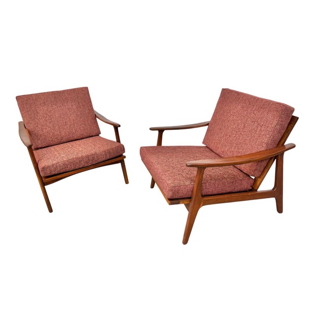 Mid-Century Modern Walnut Arm Chairs - Set of 2 - Refinished! For Sale - Image 4 of 8