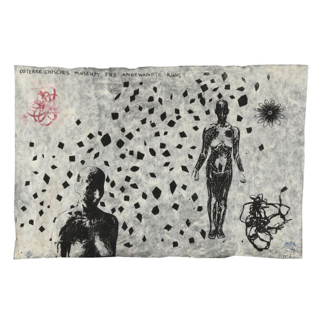 Kiki Smith (American, b. 1954) Virgin Mary Print Screenprint on handmade Nepalese paper, 1992, with rubber stamp printed...