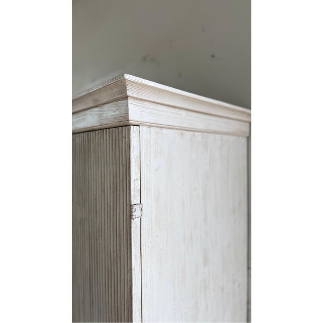 Wood Late 20th Century Pair of Fluted Wood Gustavian Cabinets For Sale - Image 7 of 13