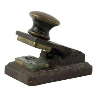 Vintage Brass Rubber Stamp, Italy, Early 20th Century For Sale