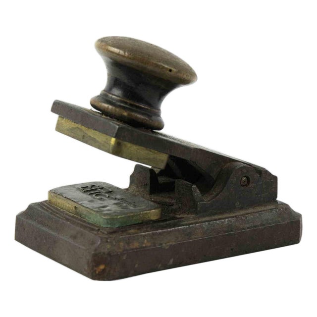 Vintage Brass Rubber Stamp, Italy, Early 20th Century For Sale