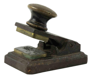 Vintage Brass Rubber Stamp, Italy, Early 20th Century