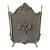 Antique French Style Three Panel Silver Cherubs Decor Metal Fireplace Screen For Sale