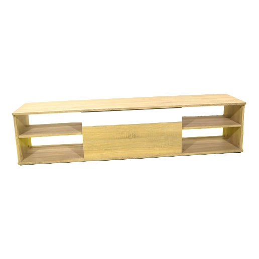 TV Stand in Chipboard with Oak Effect and White Door | Chairish