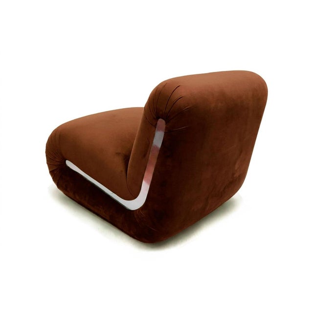 Frenesí Lounge Chair in Brown Velvet from Moanne For Sale - Image 4 of 8