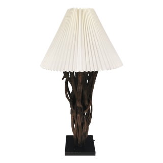 Vintage Table Lamp in Driftwood, 1980s For Sale