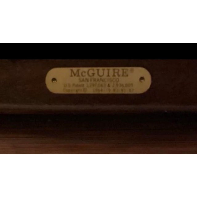 Vintage McGuire Leather Strapped, Rattan Campaign Chairs, 6 Available. For Sale - Image 9 of 9