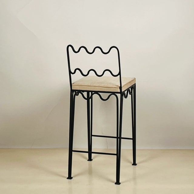 Modern Pair of 'Méandre' Counter Stools by Design Frères For Sale - Image 3 of 9