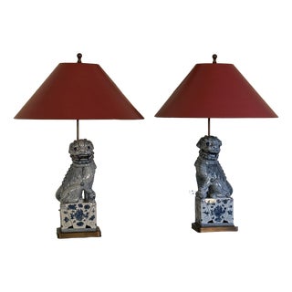 Guardian Lions in the Form of Lamps, 1900, Set of 2 For Sale