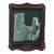 “Cabin Fern" Green Abstract Art in Antique Frame, Transitional Living Room Art by JTS For Sale