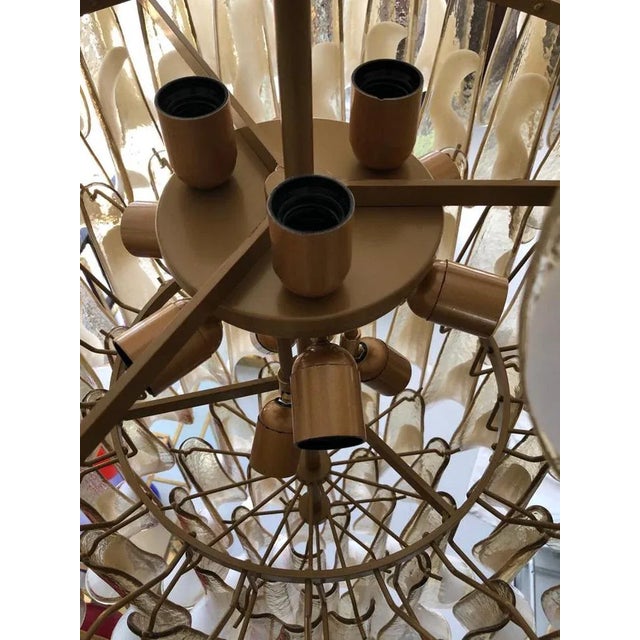 Mid-Century Round Chandelier in White Murano Glass, 2000s For Sale - Image 6 of 9