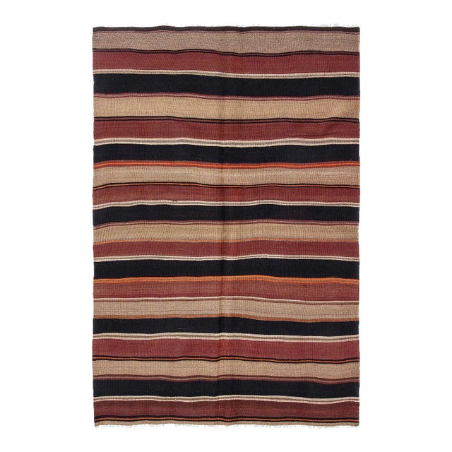 Striped Vintage Kars Kilim Rug For Sale
