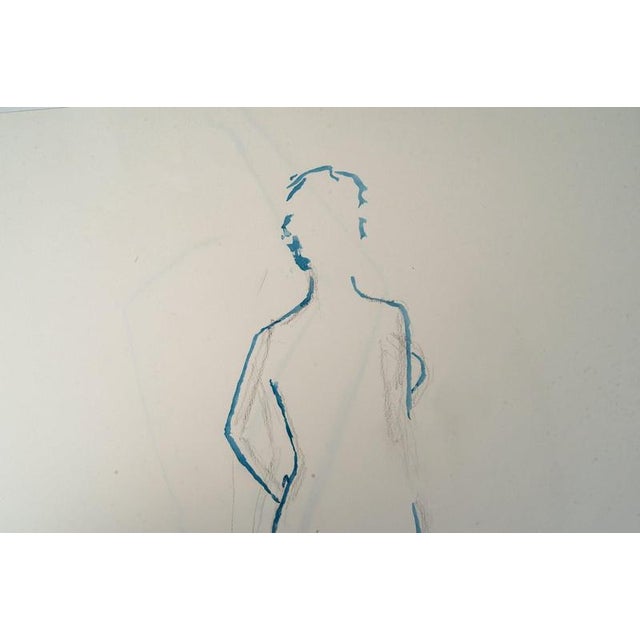 Drawing on paper, double-sided, depicting a silhouette and a reclining figure, 20th century. Drawing on paper, double-...