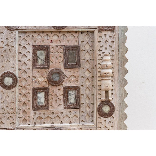 1960s Carved Bleached Wood Damachiya Tribal Cabinet For Sale - Image 4 of 10