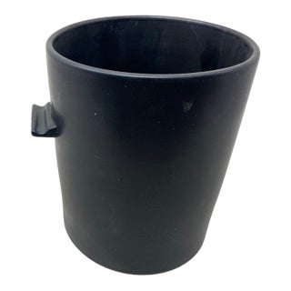 1980s Postmodern Asymmetrical Matte Black Ceramic Wine Chiller by Lushlife For Sale