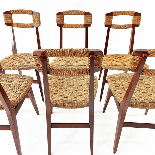 Mid-Century Modern Set of 6 Danish Dining Chairs, Denmark 1950s For Sale - Image 3 of 10