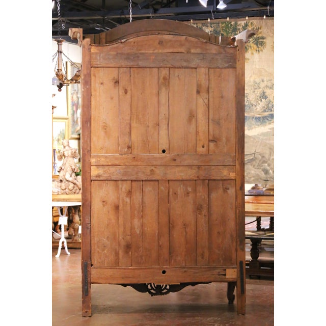 18th Century French Louis XV Carved Walnut Wedding Armoire From Provence For Sale - Image 18 of 18