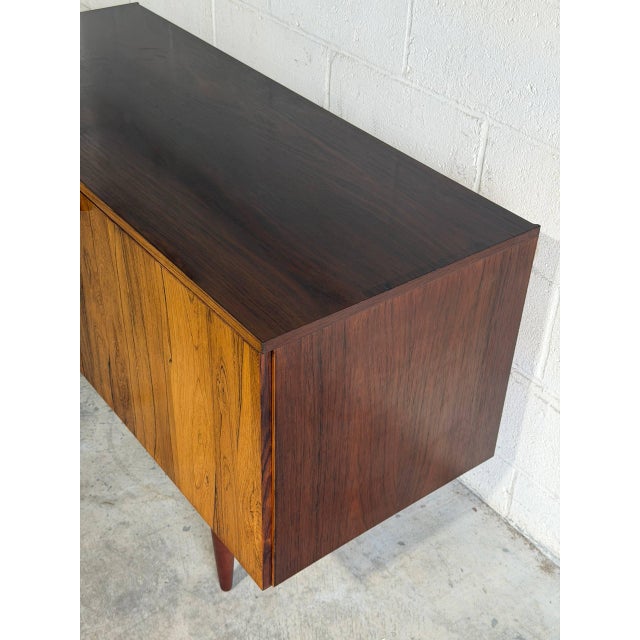 Danish Rosewood Sideboard Credenza Storage Unit With Hinged Doors Denmark 1960s For Sale - Image 4 of 10