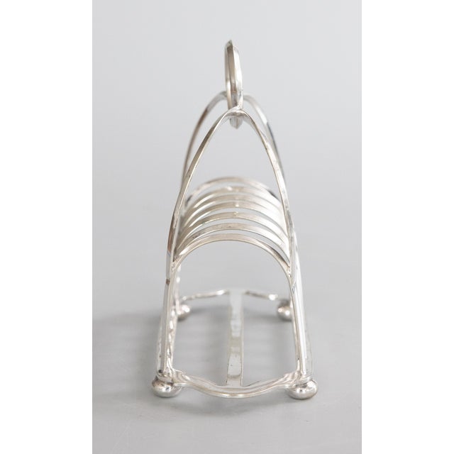 Early 20th Century Art Deco English Silver Plate Toast Rack For Sale - Image 5 of 10
