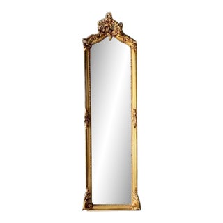 Vintage French Gold Leaf Floor Mirror For Sale