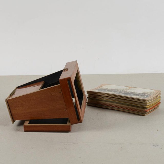 Early 20th Century Pocket Stereoscope Photographic Viewer with Photographs For Sale - Image 6 of 9