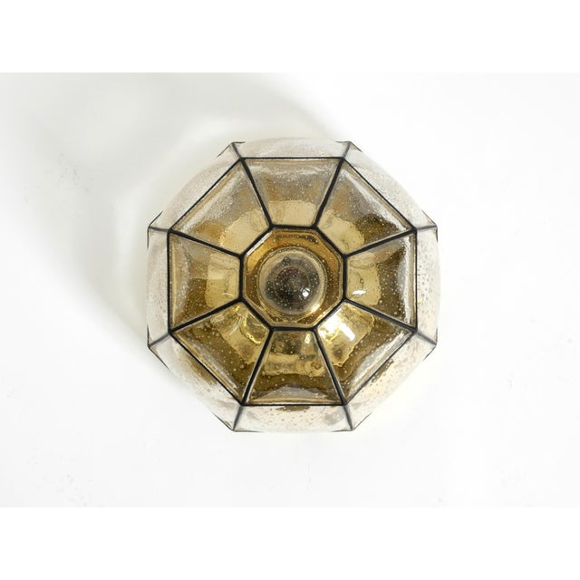 Metal Vintage Glass Ceiling Lamp in Octagon Shape from Limburg, 1970s For Sale - Image 7 of 18