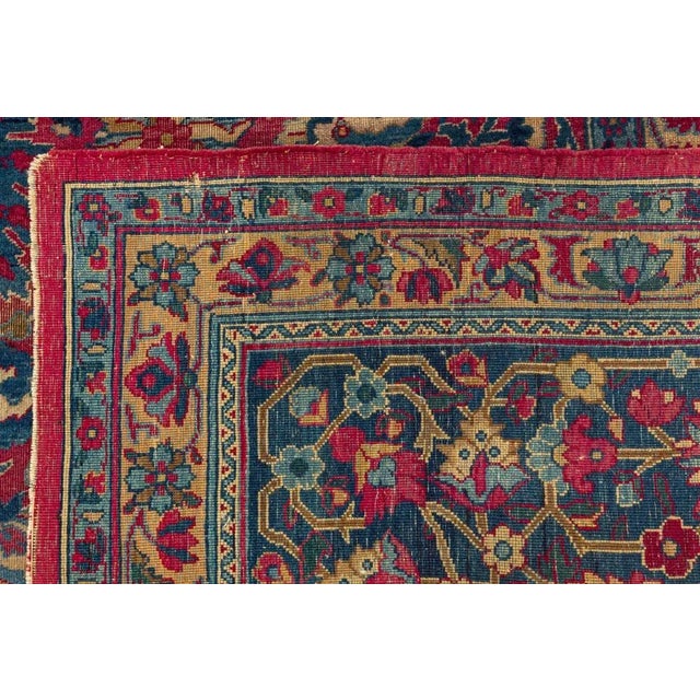 Red Large Antique Tabriz Rug For Sale - Image 8 of 10