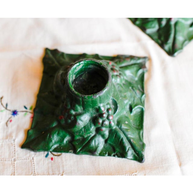 Recalling Norman Rockwell American Country Christmases past, this pair of antique signed Snead Co. cast iron Christmas...