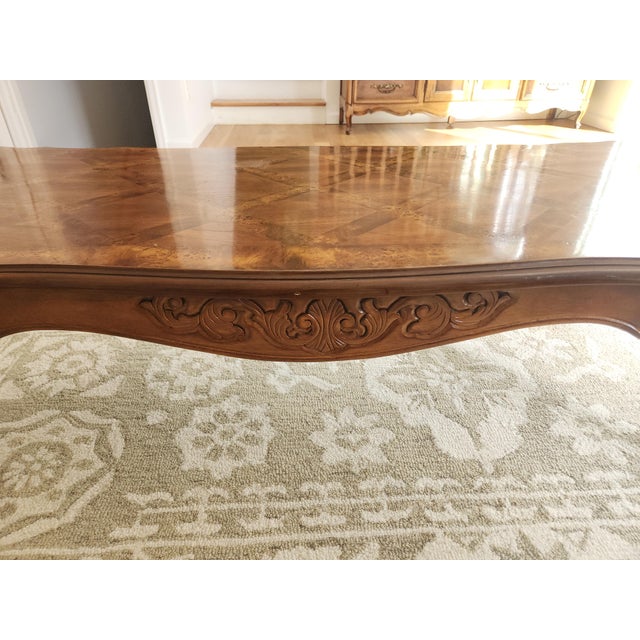 Brown Mid 20th Century French Provincial Style Coffe Table W/ Inlay Parquet Tabletop For Sale - Image 8 of 8