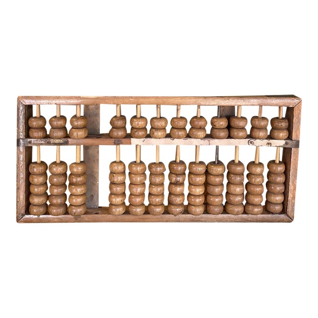 Antique Chinese Wooden Abacus - Primitive Calculator, Estimated 1900. For Sale