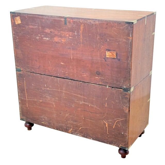 Military Campaign Camphor Wood Chest of Drawers, 1860 For Sale - Image 10 of 16