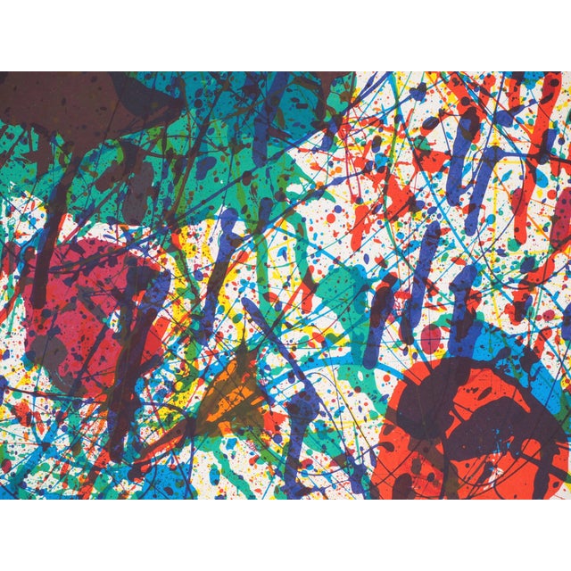 Vintage Lithograph Explosion of Colors Poster attributed to Sam Francis, 1983 For Sale - Image 6 of 7