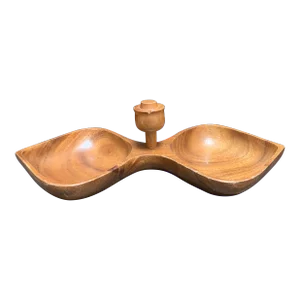 Vintage Hawaiian Wood Carved Monkeypod Tray