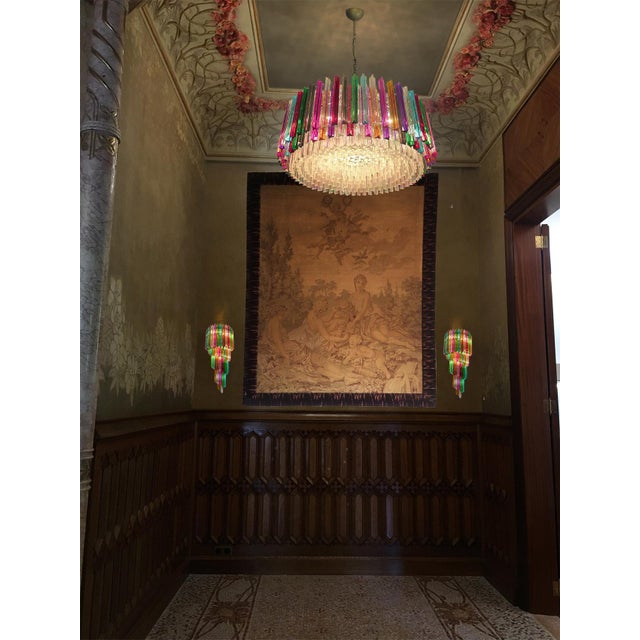 Italian Triedri Murano Glass Chandelier, 1995 For Sale - Image 18 of 18