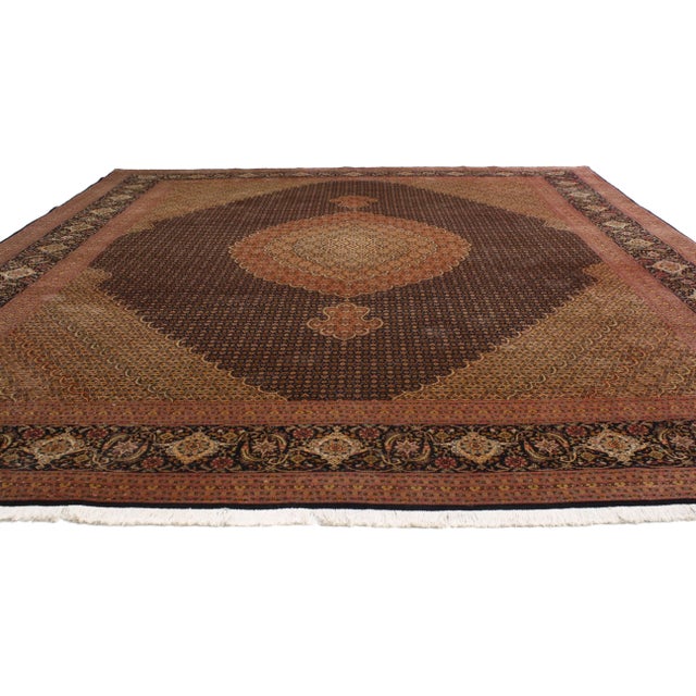 Victorian Vintage Persian Tabriz Rug - 09'10 X 12'09 For Sale - Image 3 of 5