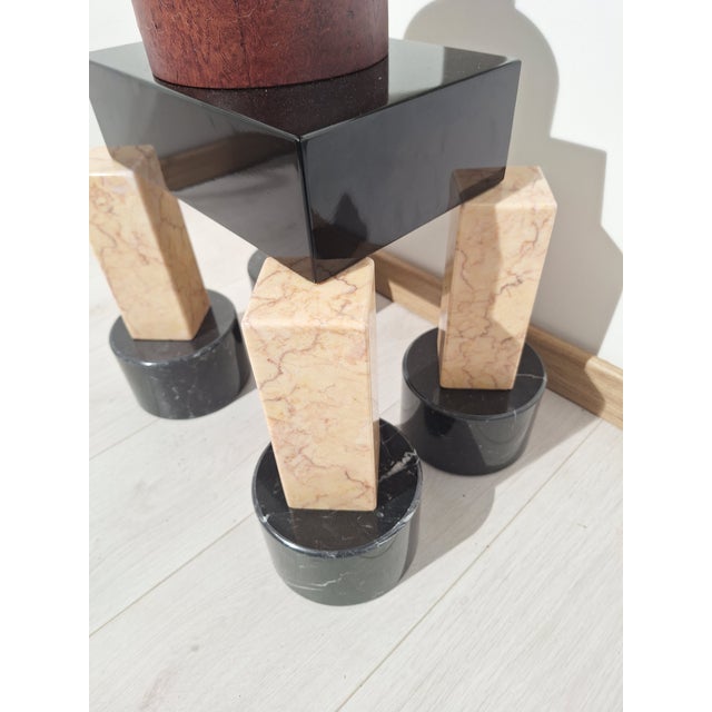 Wood Console Demistella Model in Fine Marble by Ettore Sottesass for Up & Up, 1980s For Sale - Image 7 of 18