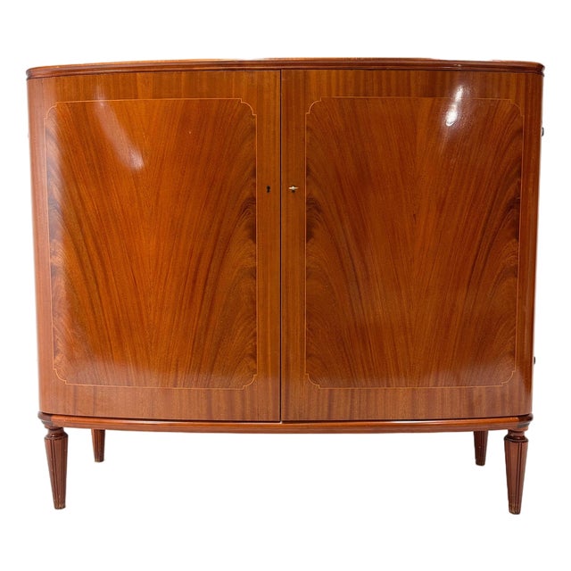 1930's Swedish Cabinet With Decorative Inlay For Sale