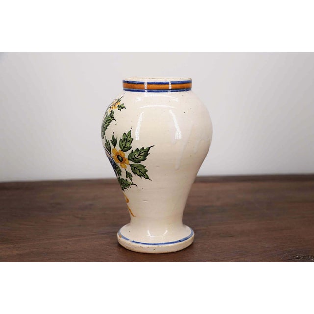 Circa: 19th Century. Country: Portugal. Material: Earthenware, Faience. Item condition: Some chips along the vase. Minor...