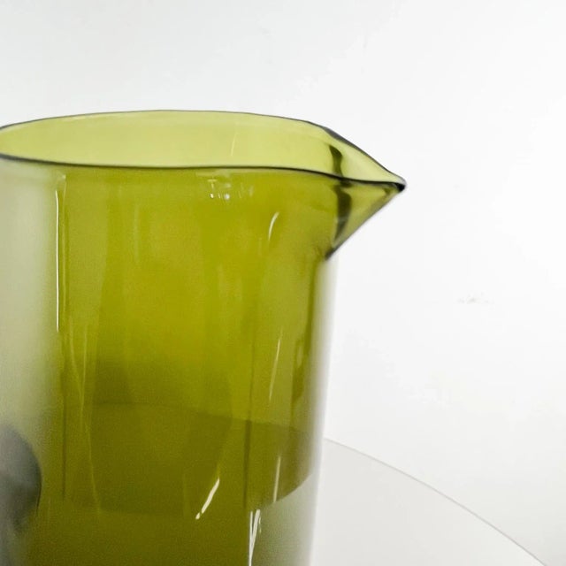 1950s Finland Green Glass Pitcher by Erkki Vesanto Iittala For Sale - Image 12 of 13